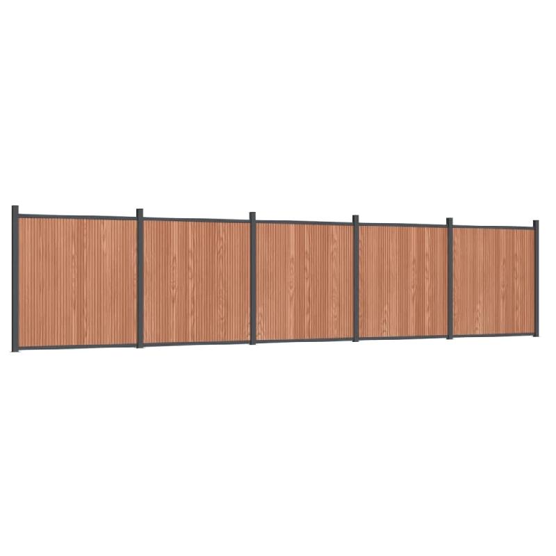 Vidaxl panneau de clôture marron 872x186 cm wpc 3282802_1