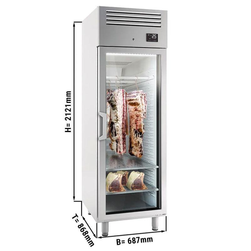 Armoire de maturation à viande grise avec 1 porte vitrée - L 687 mm_1