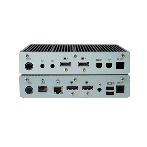 Extender KVM série KVXHP sur câble CATx /fibre optique, 1 écran, 4K DisplayPort, hub USB 2.0, série, audio, vidéo locale_1