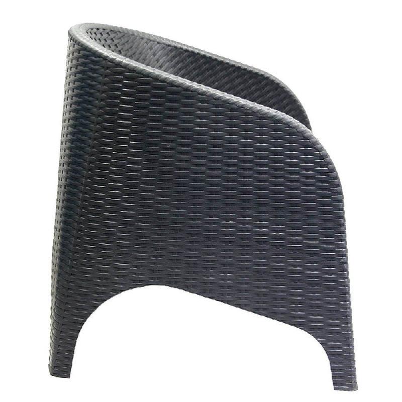 Fauteuil empilable d'extérieur en résine Douceur coloris gris foncé_1