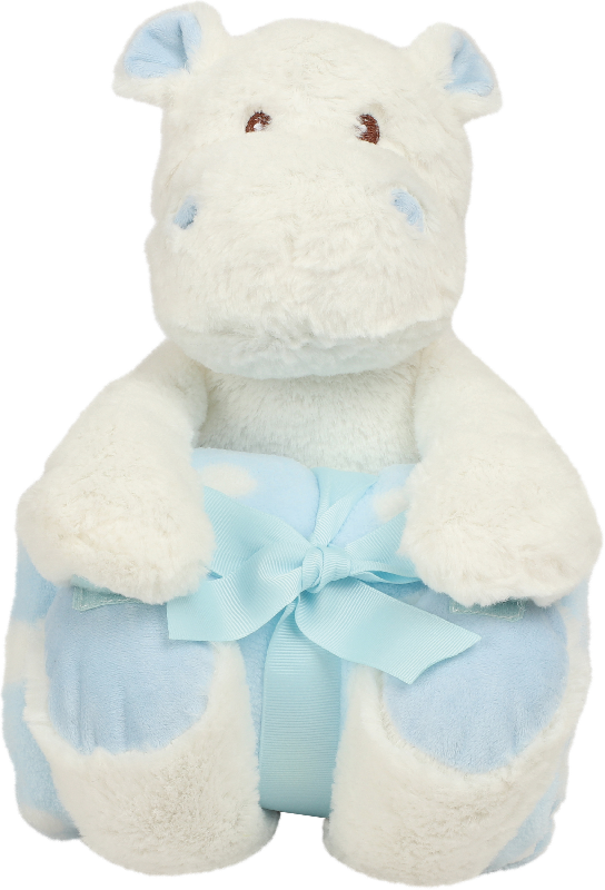 Peluche hippopotame avec couverture en velours à pois - Réf: MM606 - Marque Mumbles_1
