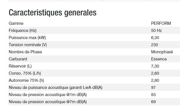Groupe électrogène Perform 6500 C5 - 6,30 kW - 50 Hz - 230 V_1