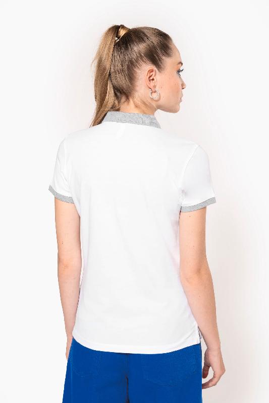 Polo piqué bicolore femme - Kariban - Réf: K259 - 100% coton piqué pré-rétréci - 180 g/m²_1