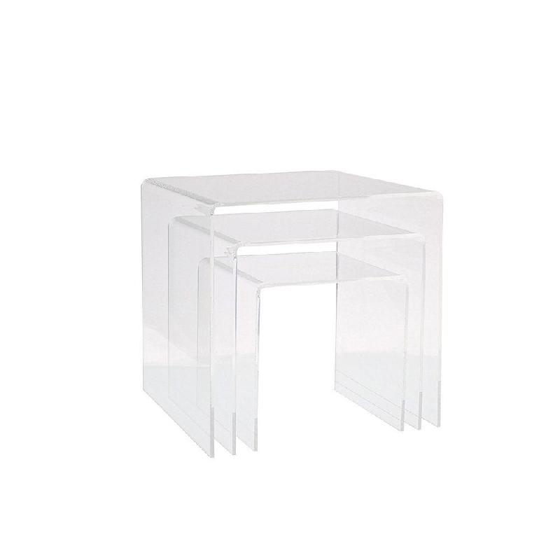 Présentoir gigogne carré - set de 3 - PMMA transparent - 12x12x12cm, 15x15x15cm, 18x18x18cm_1