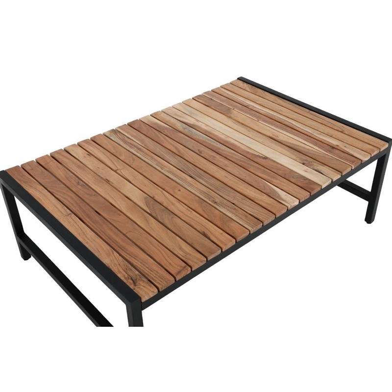 Table basse en acier et acacia Bolero 1 200x800mm_1