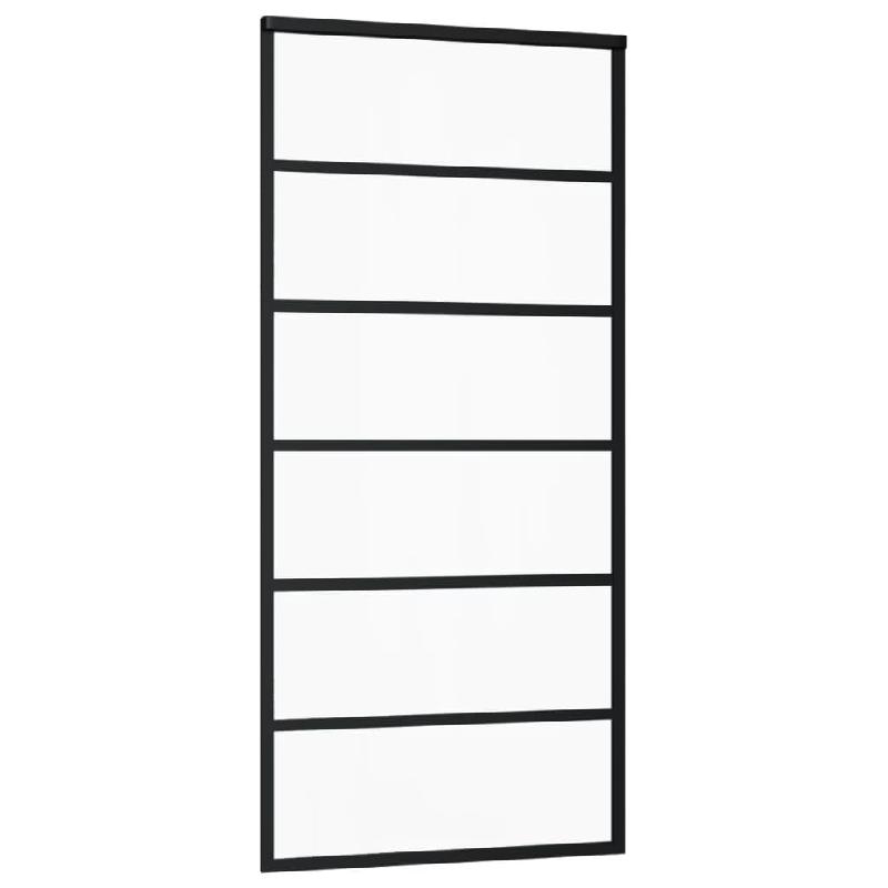 Vidaxl porte coulissante et quincaillerie verre et aluminium 90x205 cm 3081952_1