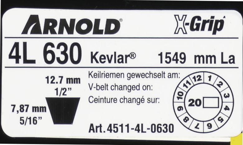 Courroie trapézoïdale X-Grip V - type 4L630_1
