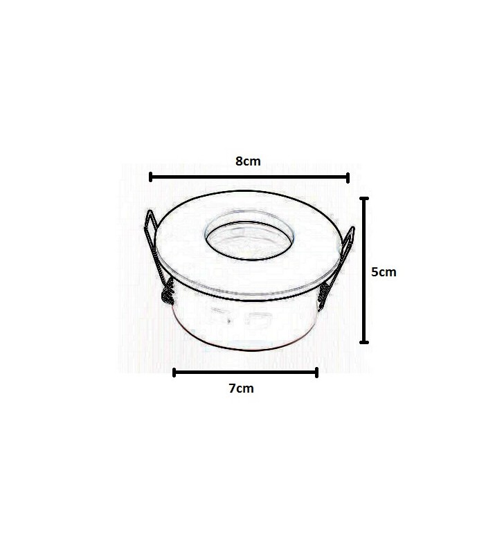 Anneau d'encastrement rond IP65 étanche - Aluminium laqué - Réf ANOIP65_1