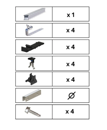 Kit de Fixation 1 panneau solaire pour toit en ardoises - Orientation Portrait - SOLUSUN_1