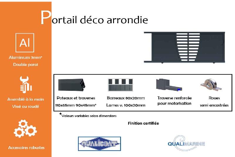 Portail coulissant déco arrondie - 4500 / 1600_1