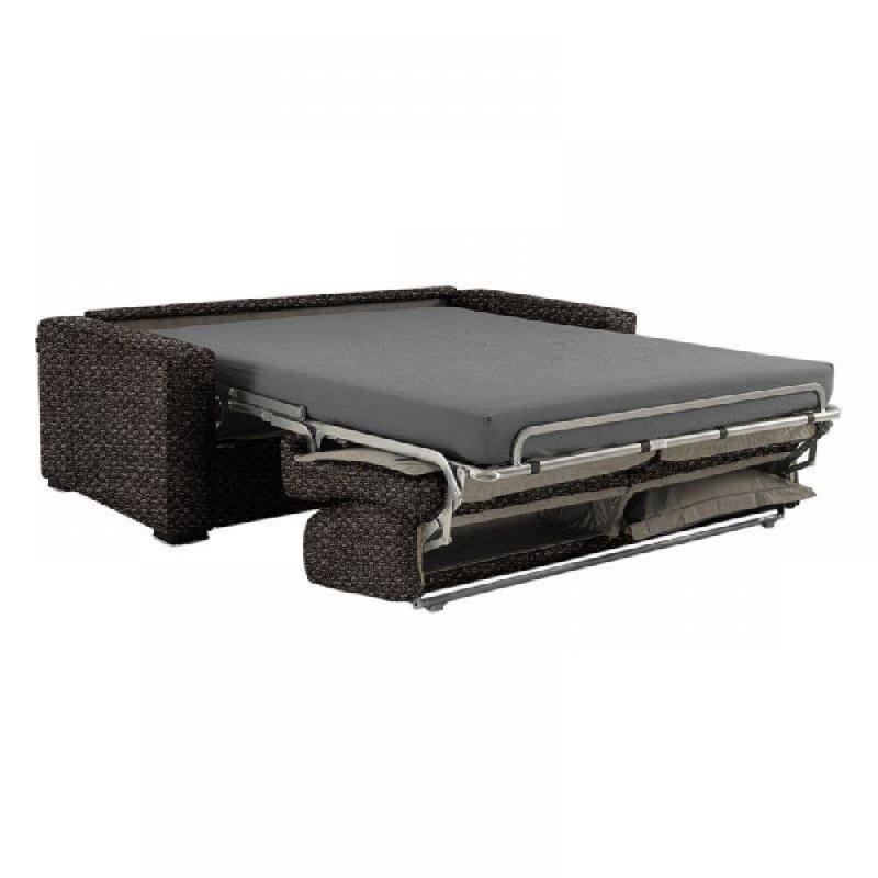 Canapé-lit 2-3 places Dreamer - Convertible express 120 cm - Matelas 16 cm - Tissu tweed taupe_1