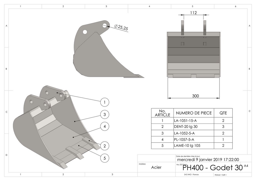 Godet standard  30 cm - hho_1