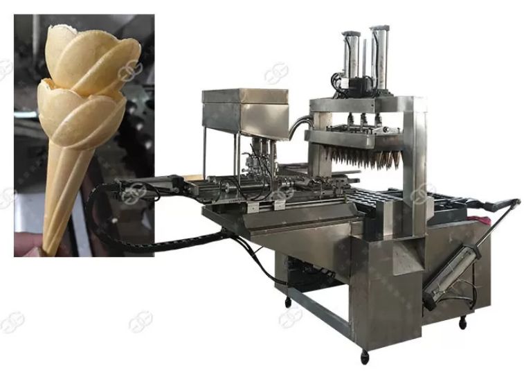 Machine de cornet de crème glacée - Henan Gelgoog - 2500-3000pcs/h - acier inoxydable, moules adaptables, certification CE_1