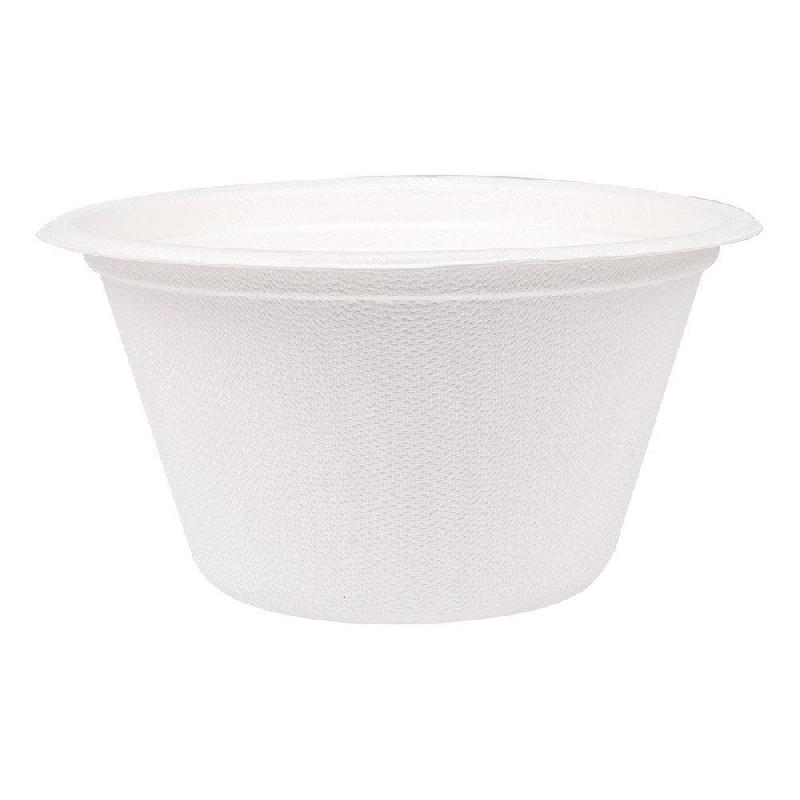 Saladier en bagasse blanche 750ml Ø15,5x8,4cm par 600_1