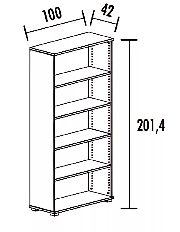 Armoire ouverte 4 étagères (L : 100 cm x P : 42 cm x H : 201,40 cm) So Laroya_1