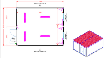 Bâtiment modulaire à structure galvanisée juxtaposable, superposable R+2 - BTS OSR 30 salle double 30m²_1