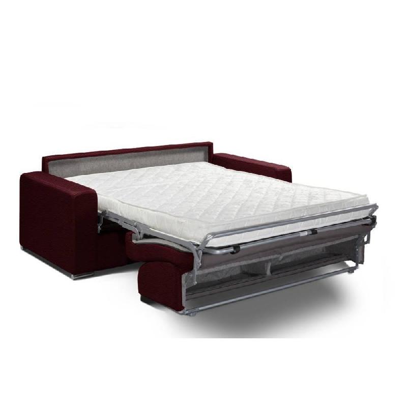Canapé convertible 3-4 places Select - matelas 16 cm - sommier à lattes - cuir vachette Bordeaux - Renatonisi_1