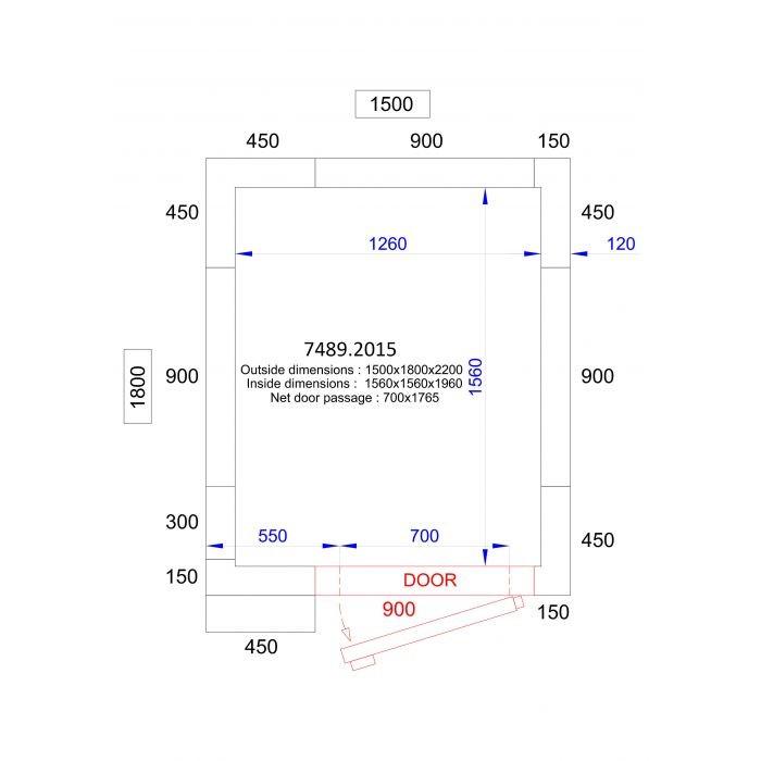 Chambre froide positive/négative 1500x1800x2200 - 120mm Pro Line Combisteel_1
