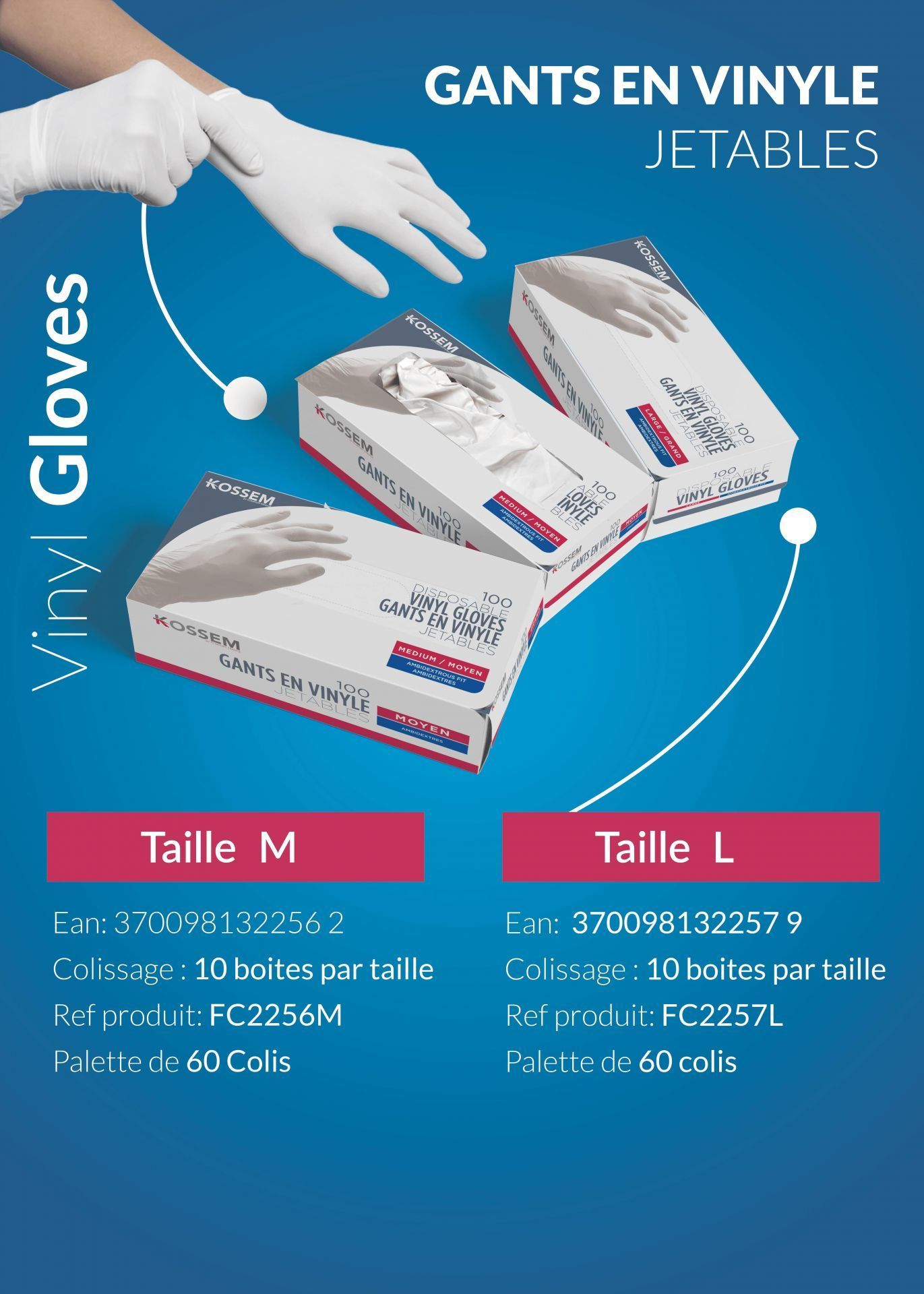 Gant vinyle non poudré kossem usage alimentaire_1