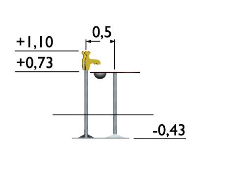 Jeux sable et eau - Fondation à enterrer avec gouttière jaune - Hags - Réf 8013090_1