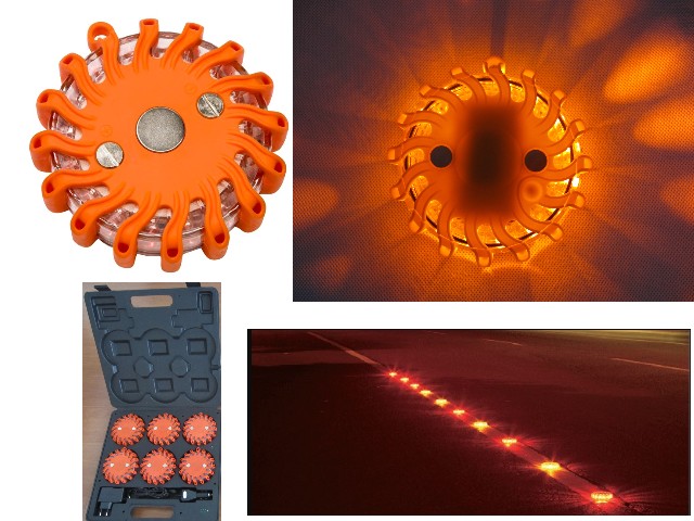 Mallette de 6 balises de signalisation à leds rechargeables (Orange ou Bleu)_1