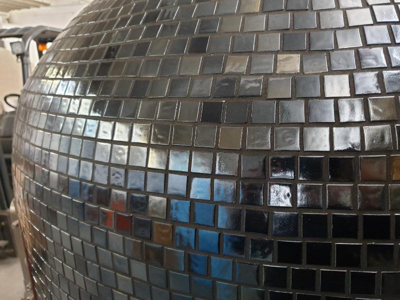 Morello forni - four rotatif électrique 6 pizzas finition coupole mosaïque noir_1