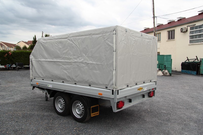 Remorque plateau Humbaur HT 203118 / HT 253118 - 2 essieux, ridelles alu, roues dessous_1