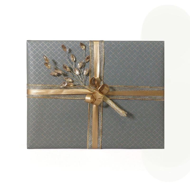 Ruban transparent or scintillant laitonné 25mmx20m_1