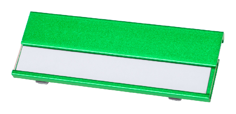 Badge identifiant en aluminium - papier remplaçable - couleur vert citron - 9g_1