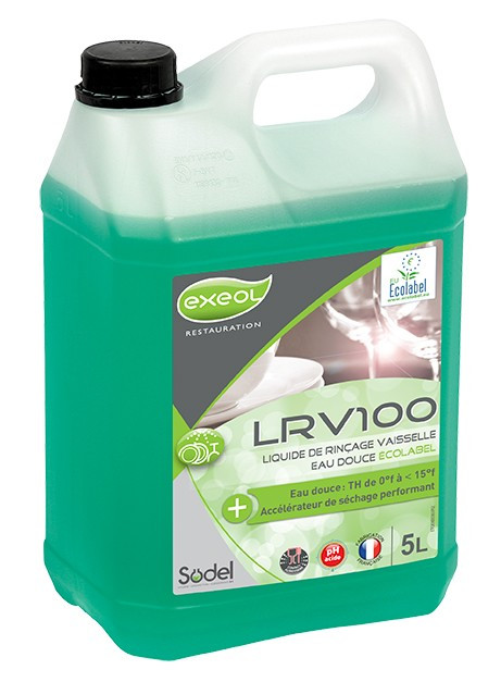 Liquide de rincage lrv100 pour lave vaisselle eau douce ph:2,5 ecolabel bidon de 5l_1