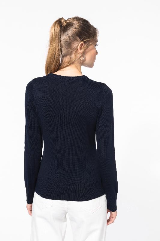 Pull col rond femme - Réf: K968 - Kariban - 50% coton / 50% acrylique - Coupe cintrée_1
