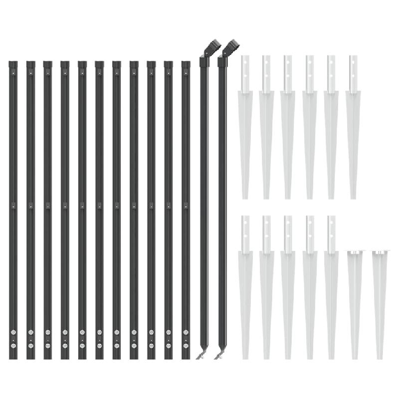 Vidaxl clôture en treillis métallique et ancrage anthracite 0,8x25 m 154248_1