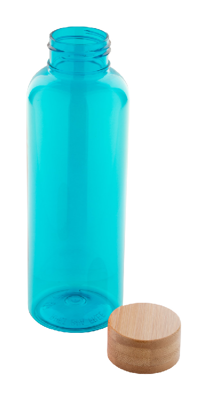 Bouteille en RPET - 500 ml - Couvercle en bambou - Sans BPA - Couleur bleu clair_1