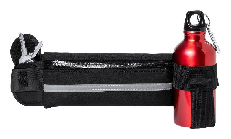 Sac banane réfléchissant en soft shell - 1 compartiment zippé, petite poche, porte-bouteille élastique et bandoulière réglable_1