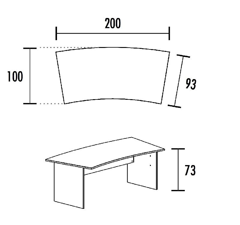Bureau courbe Tono - Mobel Linea - Poirier_2