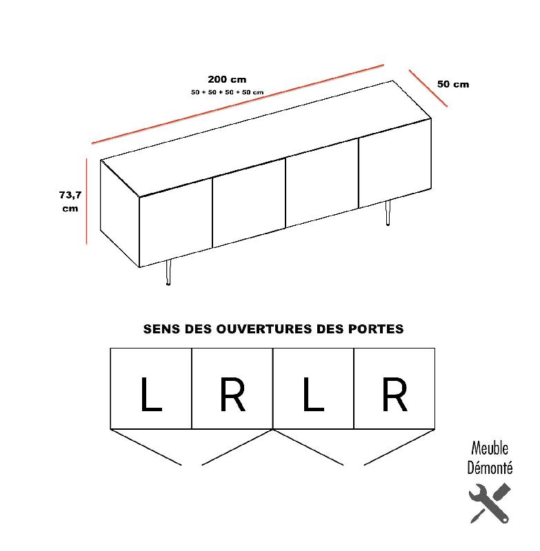 Meuble 4 portes Bloom - Quadrifoglio. - Noir désire brillant, Or, Laqué anthracite / noir désire brillant_2