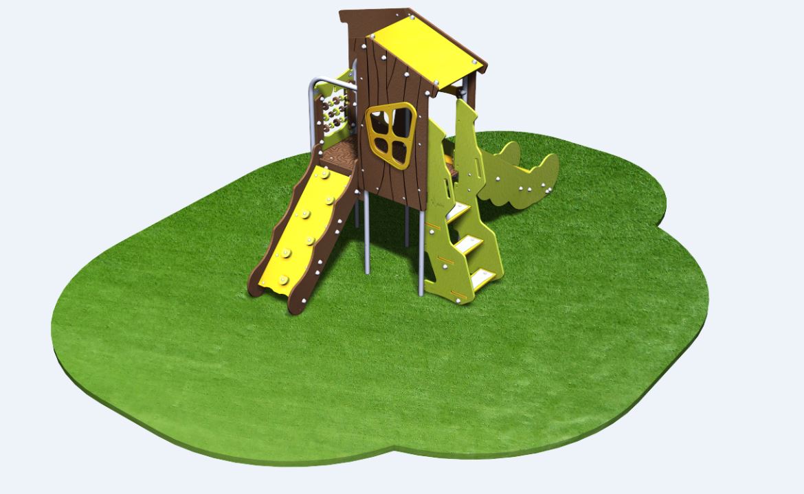 Structure d'aire de jeux combinée Declik avec gravures, mur d'escalade et toboggan - DK10903I - CREA Equipements_1