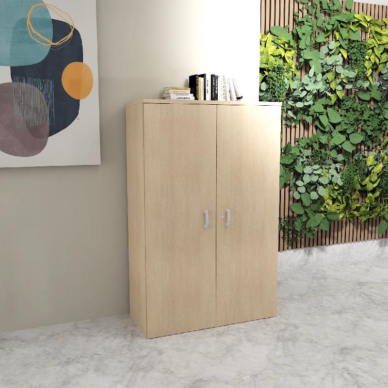 Armoire de bureau monocolore hauteur 159 cm - Mobel linea - 80, Chêne_1