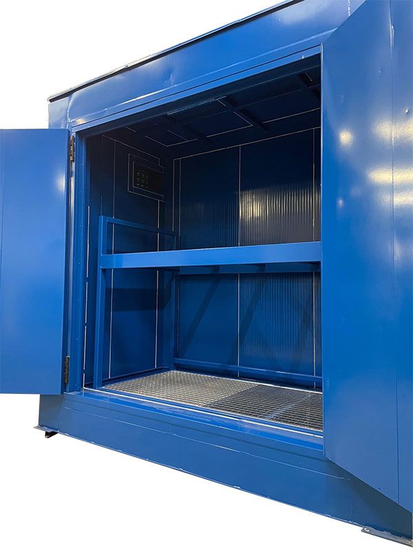 Conteneur de stockage en acier REI 120 - pour produits dangereux - dimensions de 2 à 12m - options coupe-feu et ventilation_1