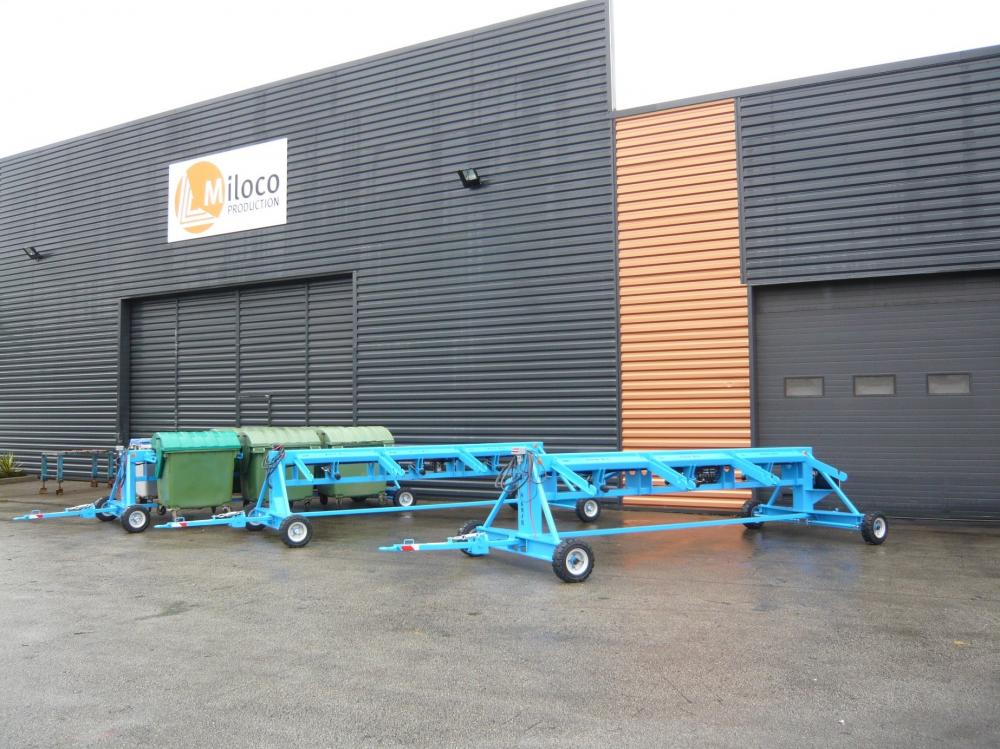 Remorque industrielle avec porte conteneurs à déchets - Capacité 3 / 6 ou 8 conteneurs_1