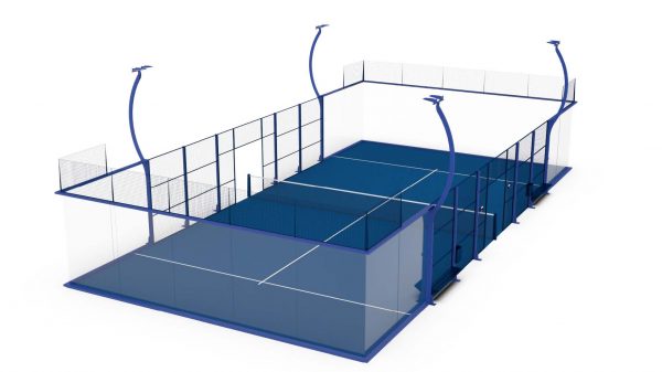 Terrain de padel Super Panoramic - 8 piliers de 100 x 50 x 2 mm - 2 grandes entrées ouvertes au centre du terrain_1