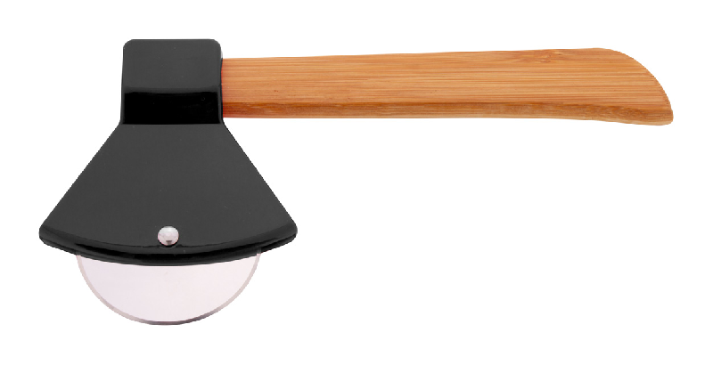 Roulette à pizza - Forme de hache - Manche en bambou - Lame en acier inoxydable_1