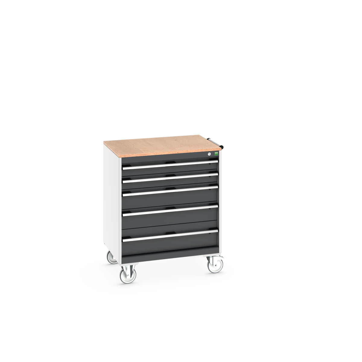 Armoire roulante Cubio SLR-868-5.1 - 5 tiroirs - Dessus multiplex - LxPxH : 800x650x890 mm_1