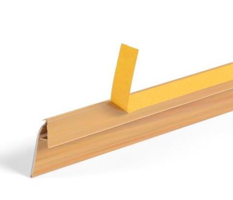 Porte étiquette basculant 40 x 1000 adhésif - Blanc pur RAL 9010_1