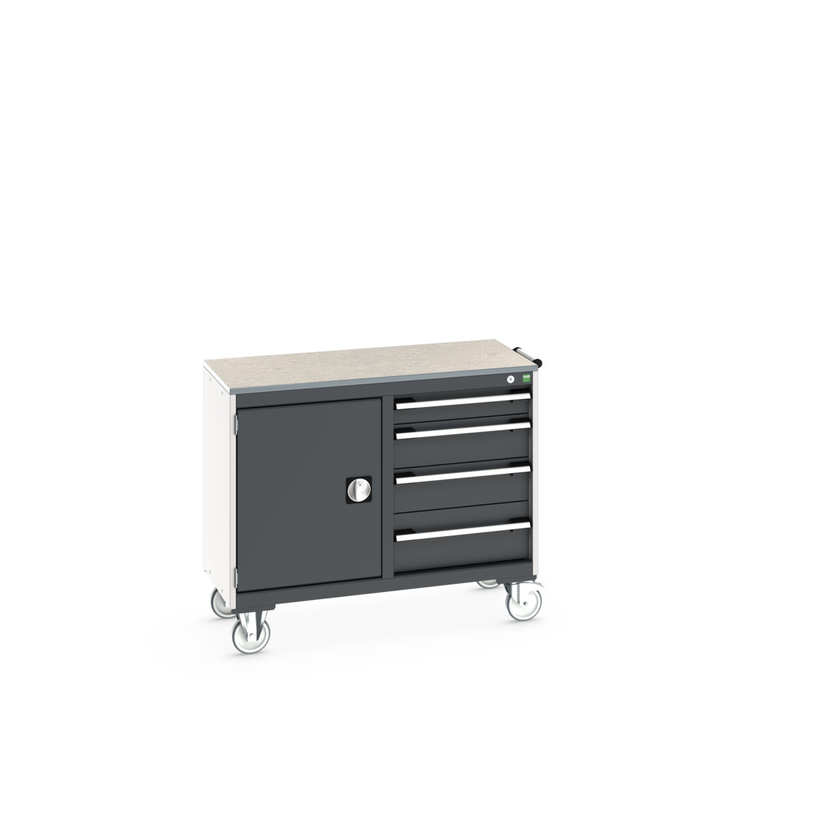 Desserte de maintenance Cubio Lino - 4 tiroirs et compartiment à porte - 1050x525x890mm_0