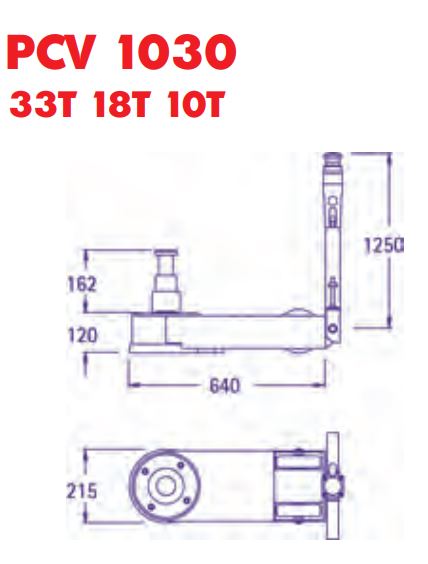 Cric hydropneumatique ultra bas, 3 pistons 33t/18t/10t - pasquin - pcv 1030_1