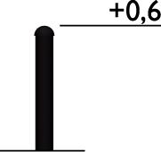 Poteau latéral noir - Réf 8003080 - Hags - Scellement béton - 600 mm de hauteur_1