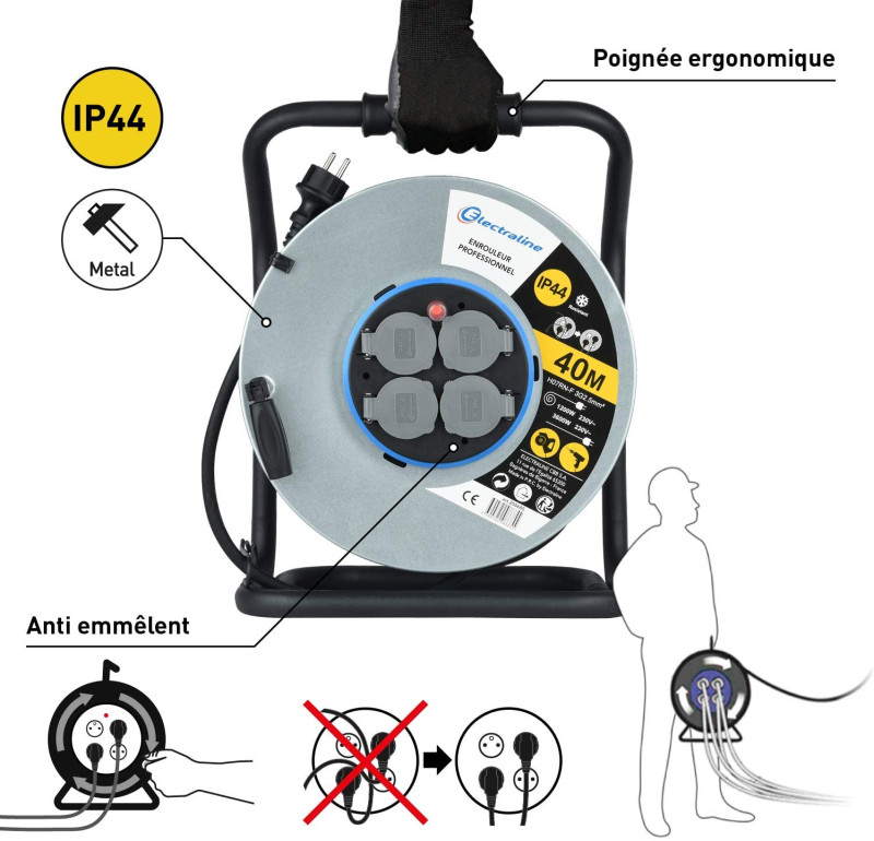 Rallonge electrique enrouleur platine fixe 3g2.5 - 40m_1