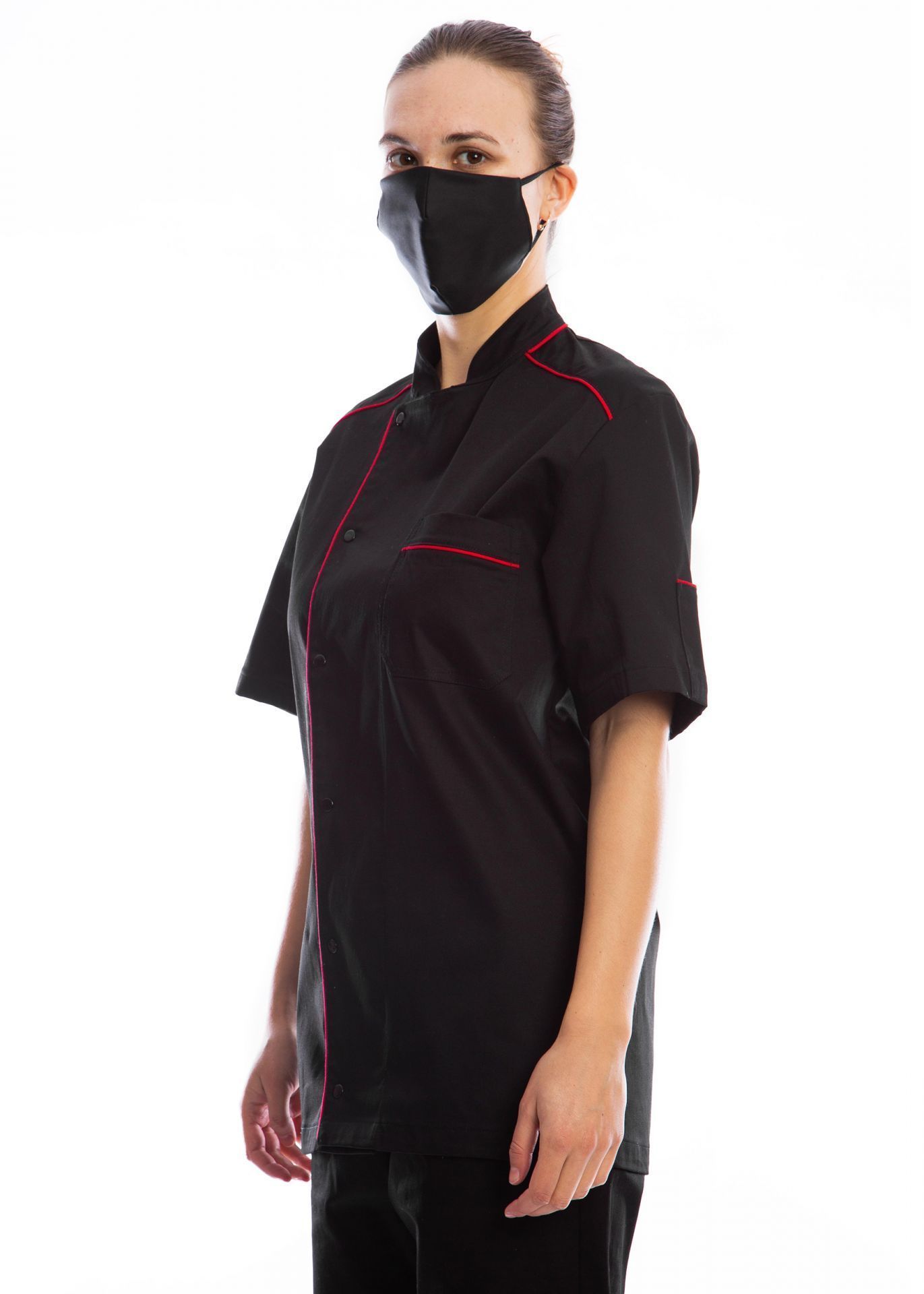 Veste de cuisine mixte - modèle Opio - col mao - personnalisable - Made in France_1