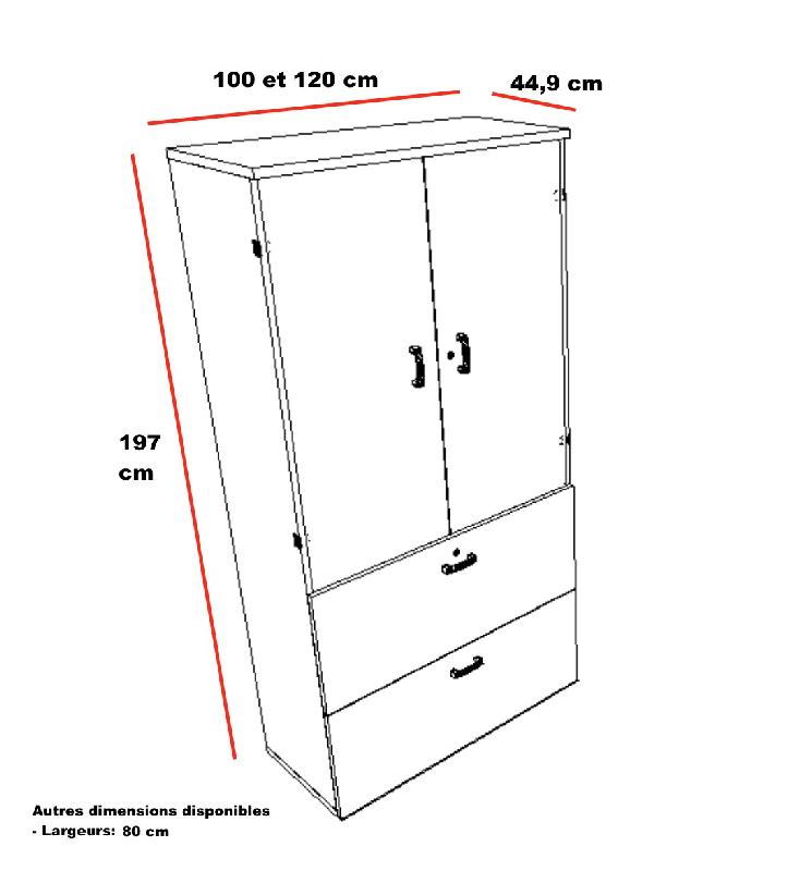 Armoire mixte avec tiroirs pour dossiers suspendus - Mobel Linea - 100, Gris_1